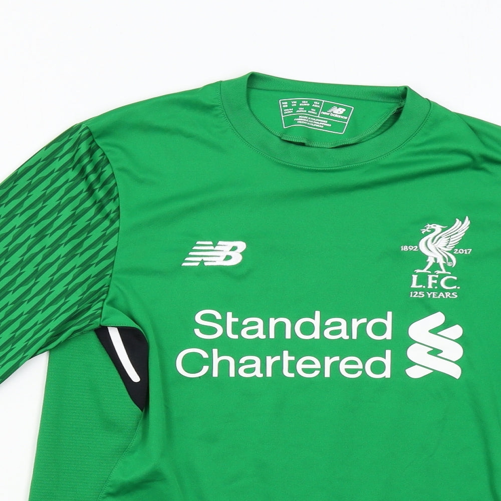 New Balance Boys Green   Pullover T-Shirt Size 9 Years  - Liverpool FC