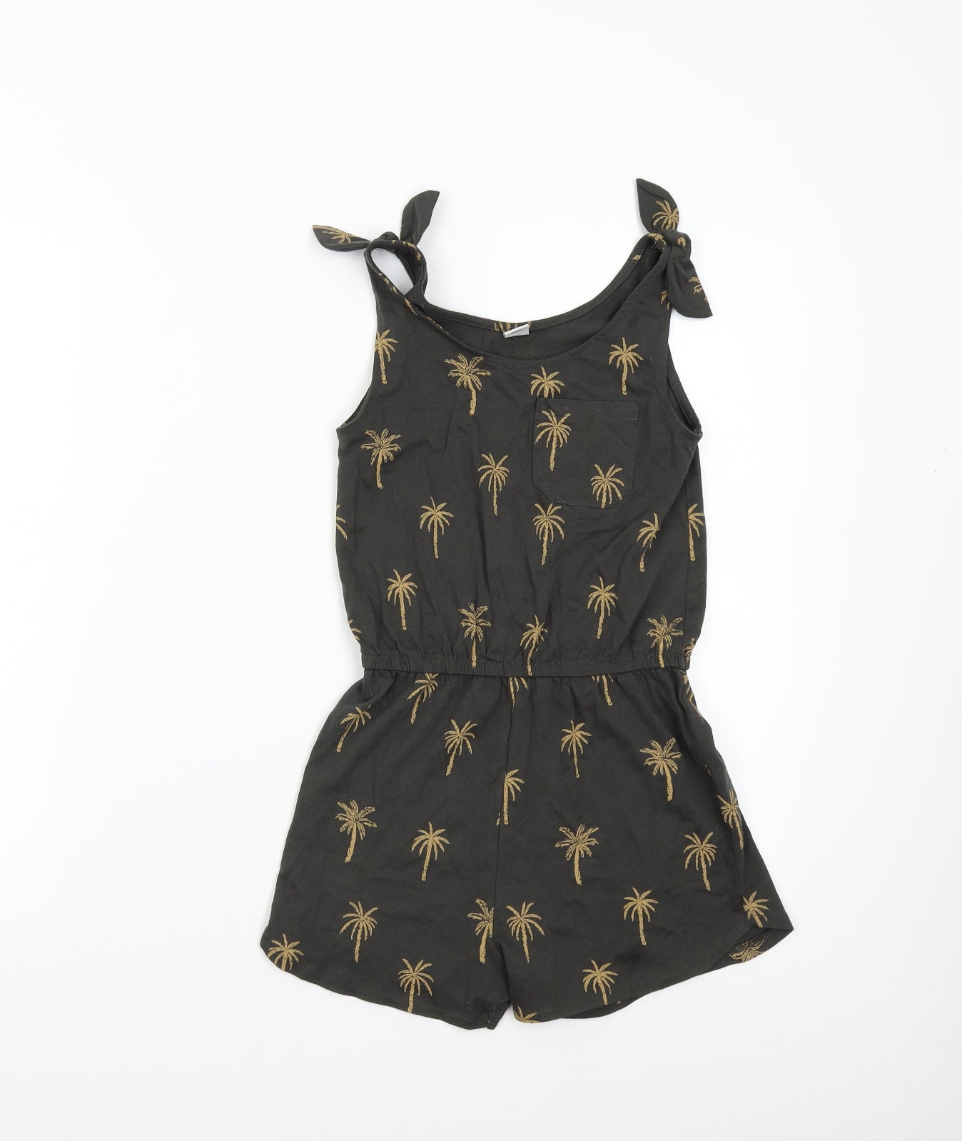 TU Girls Green   Jumpsuit One-Piece Size 8 Years  - Palm Trees