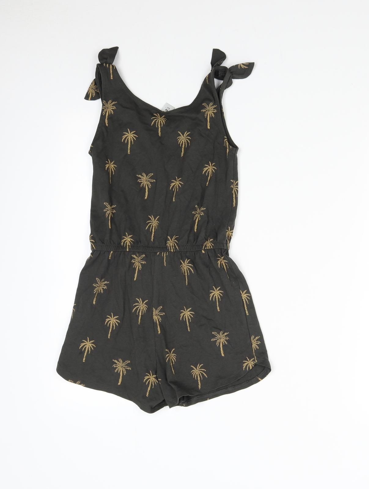 TU Girls Green   Jumpsuit One-Piece Size 8 Years  - Palm Trees