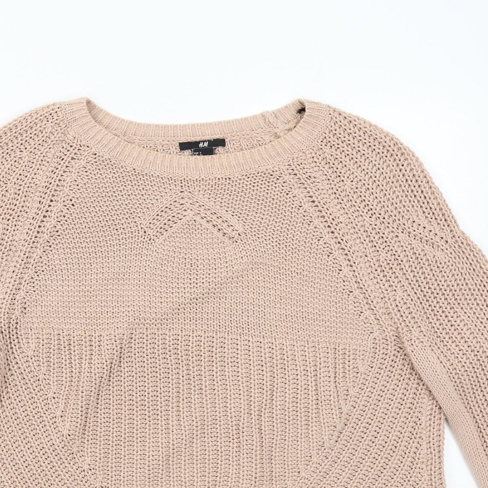 H&M Womens Pink  Knit Pullover Jumper Size S
