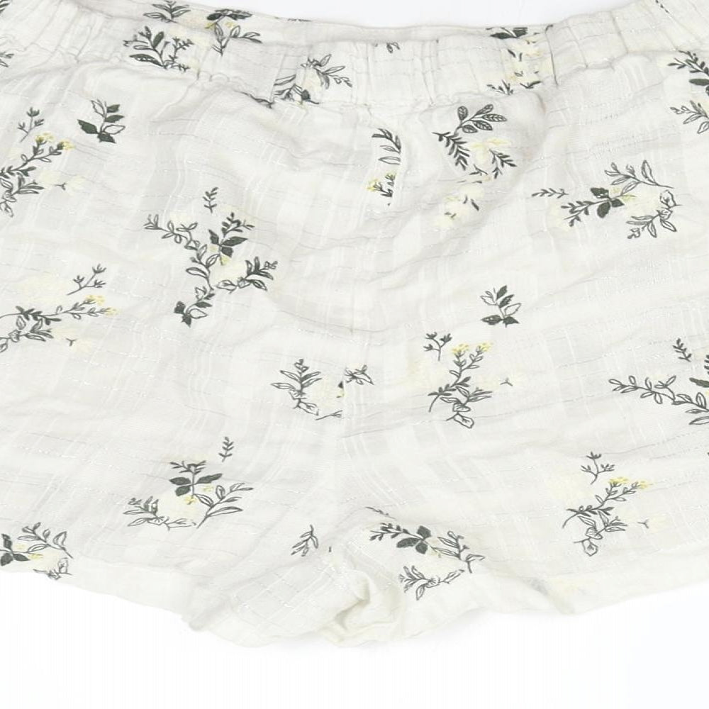 NEXT Womens Ivory Floral   Sleep Shorts Size 8
