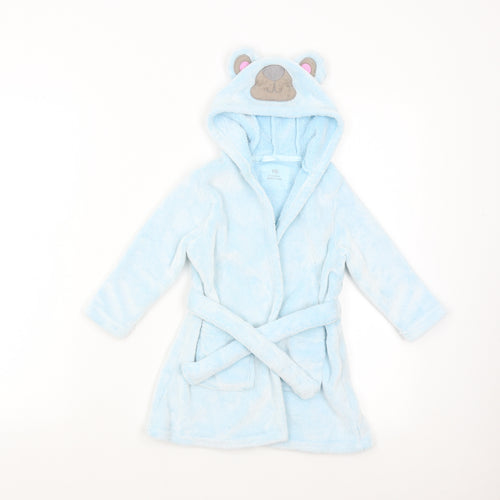 YD Boys Blue Solid Fleece  Gown Size 2-3 Years  - Bear
