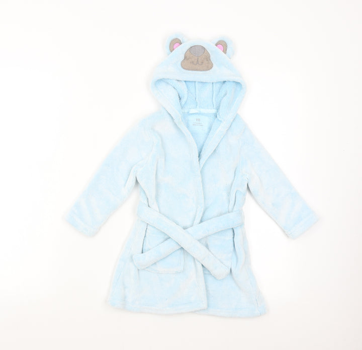YD Boys Blue Solid Fleece  Gown Size 2-3 Years  - Bear