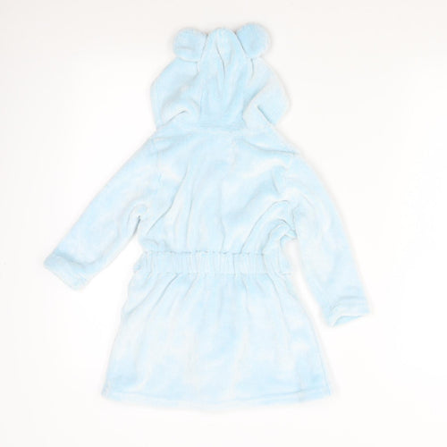 YD Boys Blue Solid Fleece  Gown Size 2-3 Years  - Bear