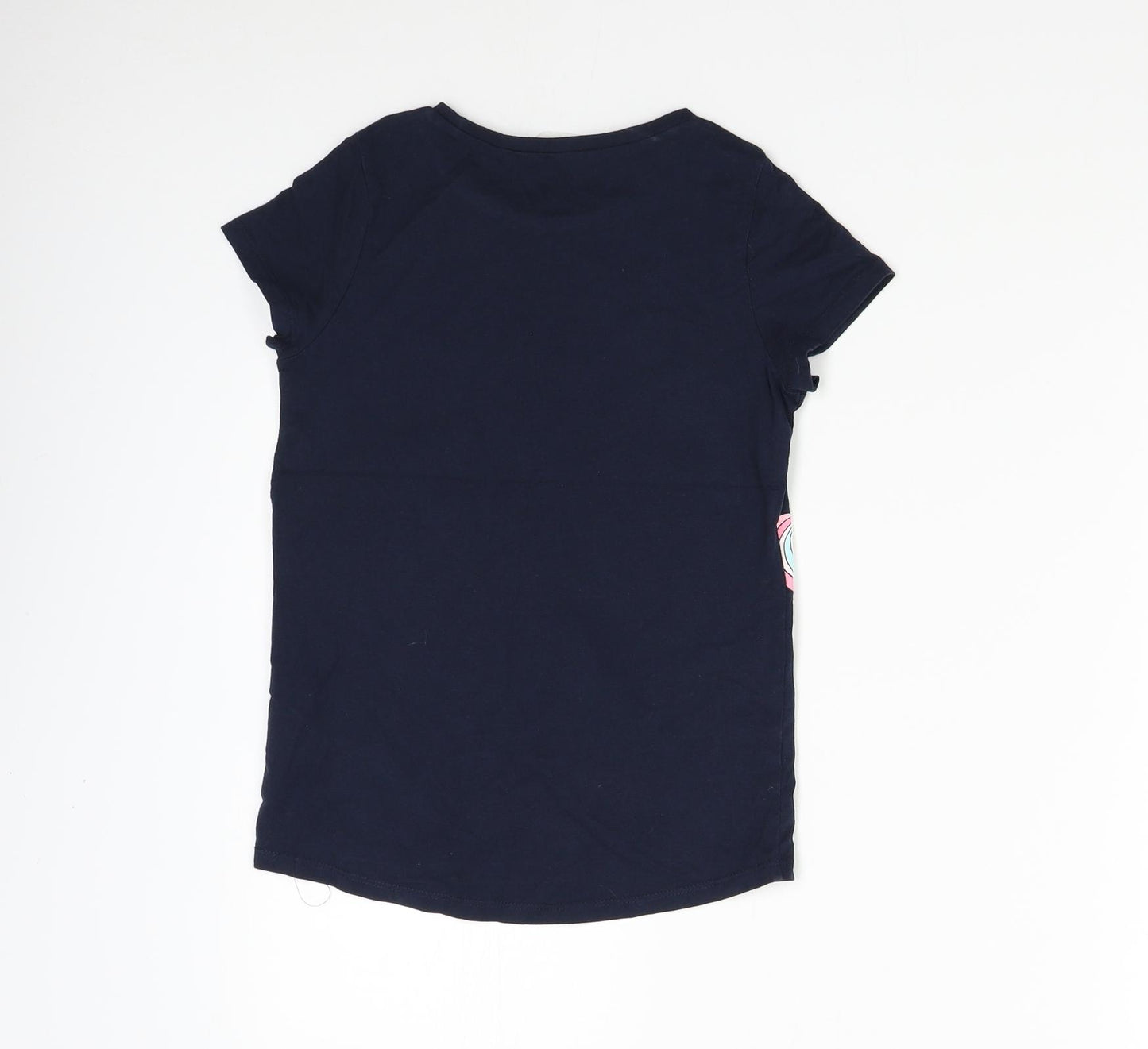 H&M Girls Blue   Basic T-Shirt Size 8-9 Years  - Unicorn
