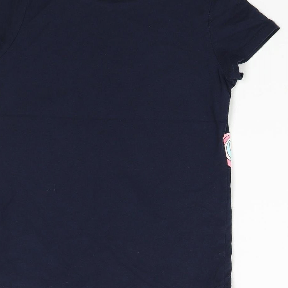 H&M Girls Blue   Basic T-Shirt Size 8-9 Years  - Unicorn