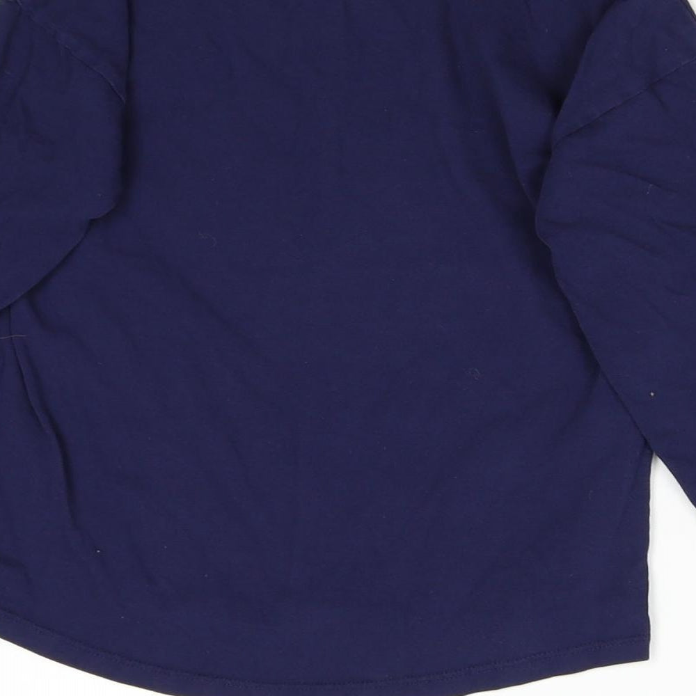 TU Girls Blue   Basic T-Shirt Size 10 Years  - Horses Equestrian Glitter