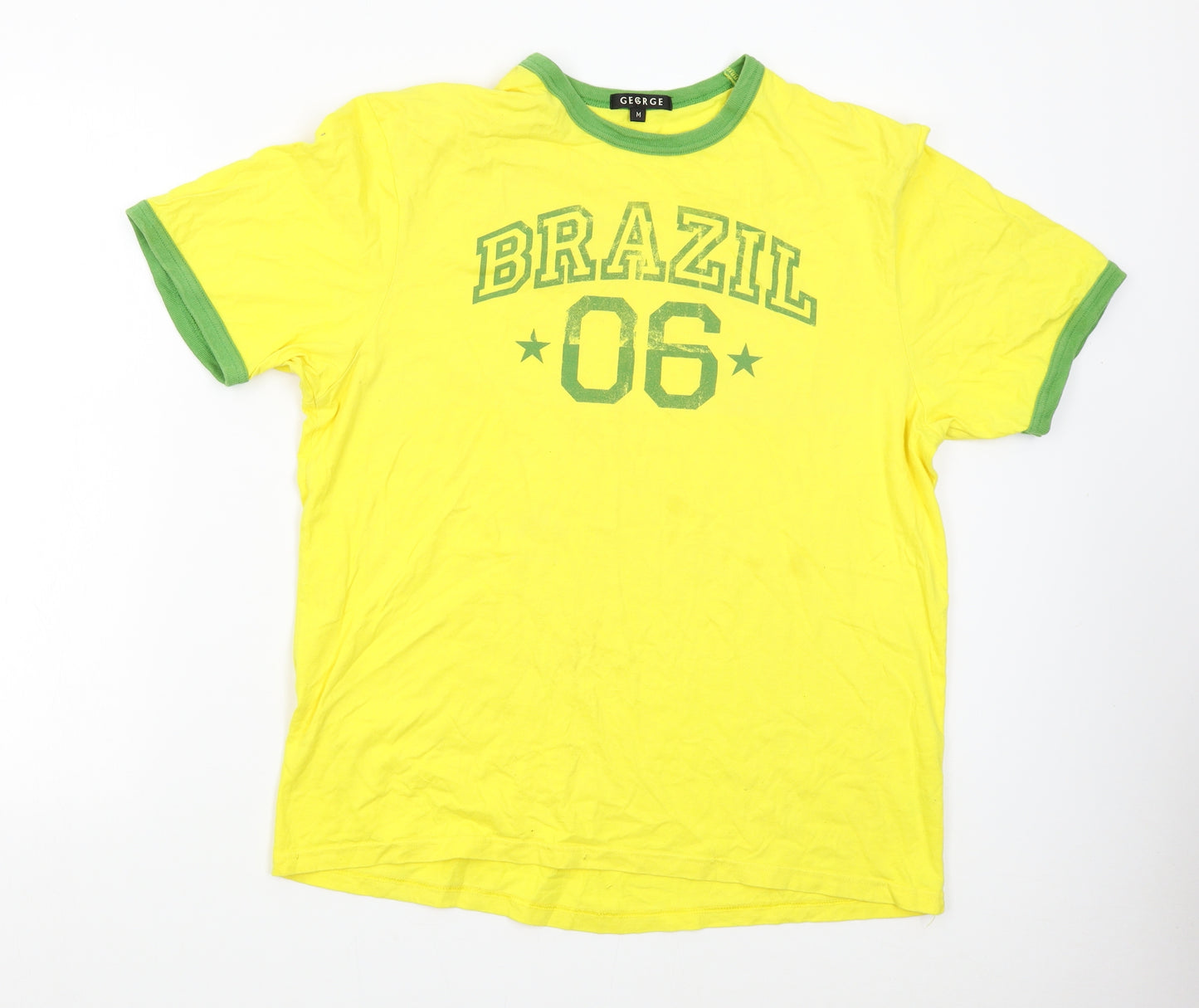 George Mens Yellow    T-Shirt Size M  - Brazil