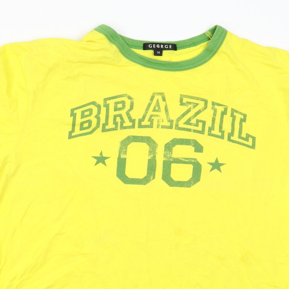 George Mens Yellow    T-Shirt Size M  - Brazil