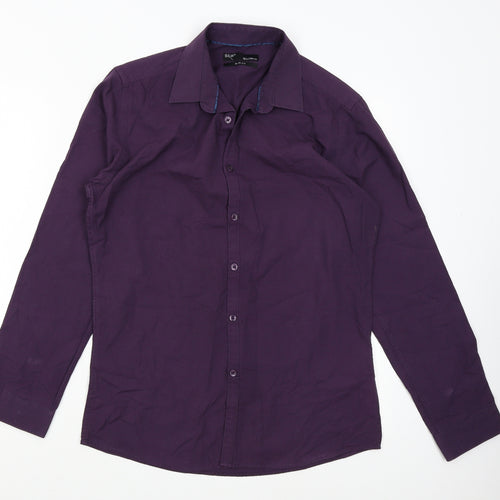B&W Mens Purple    Button-Up Size 15