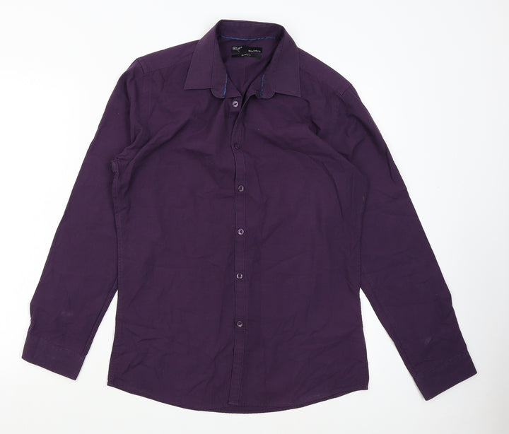 B&W Mens Purple Button-Up Size 15
