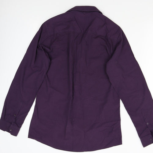 B&W Mens Purple    Button-Up Size 15