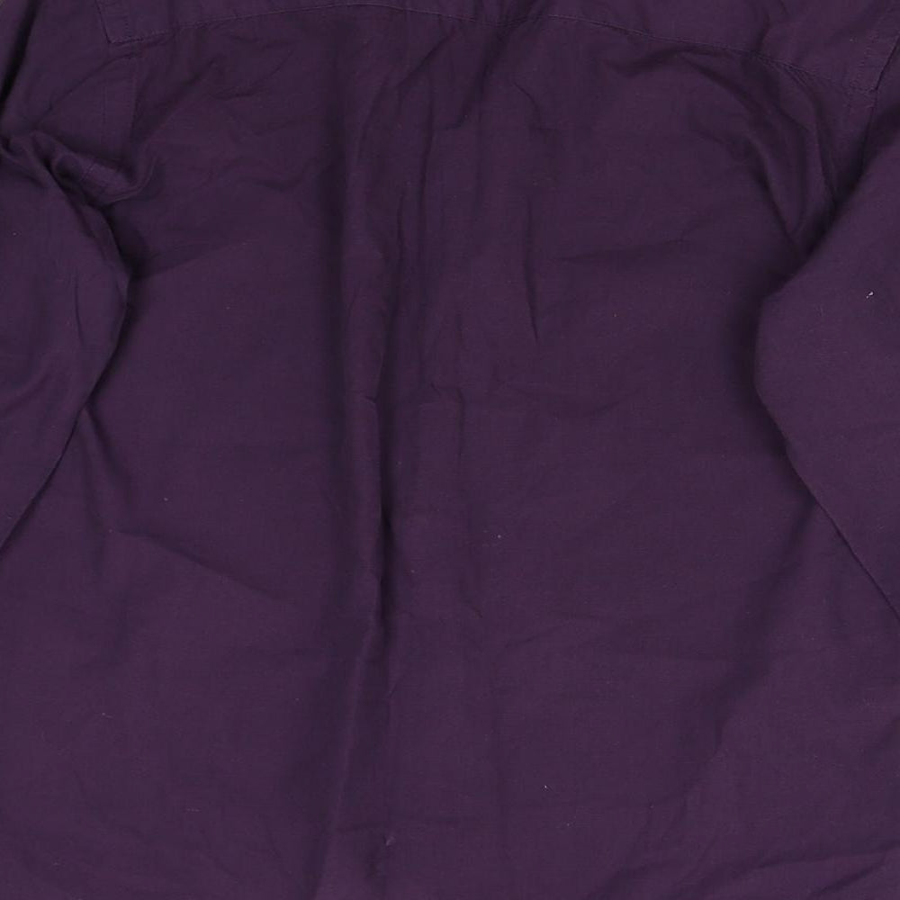 B&W Mens Purple    Button-Up Size 15