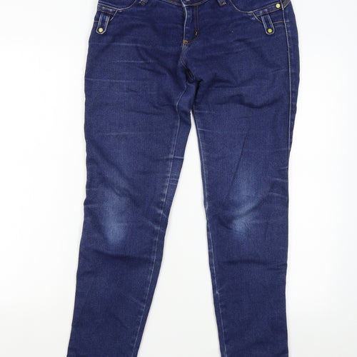 Preworn Womens Blue  Denim Skinny Jeans Size 12 L31 in