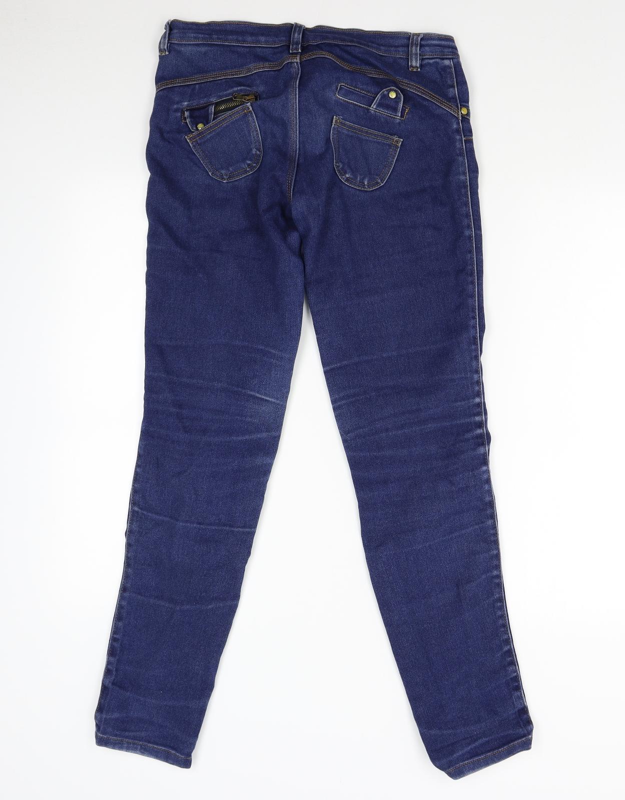 Preworn Womens Blue  Denim Skinny Jeans Size 12 L31 in