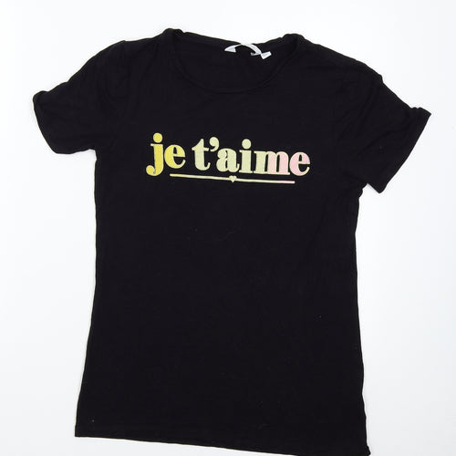 Dorothy Perkins Womens Black   Basic T-Shirt Size 10  - J' taime