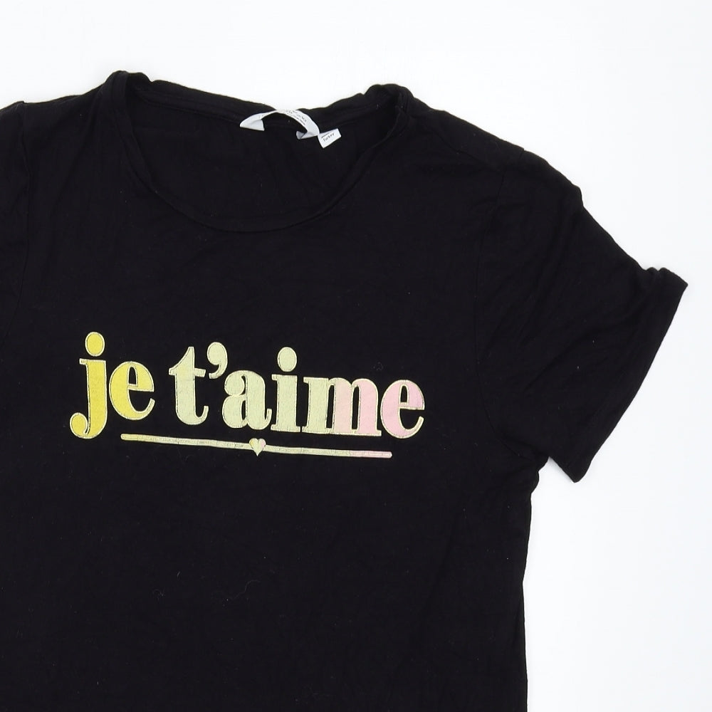 Dorothy Perkins Womens Black   Basic T-Shirt Size 10  - J' taime