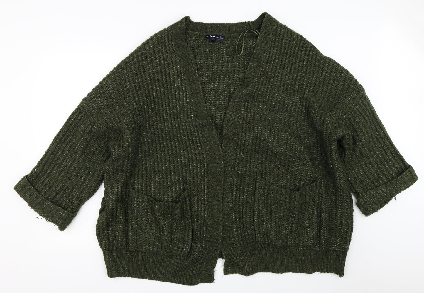 Zara Womens Green   Cardigan Jumper Size M