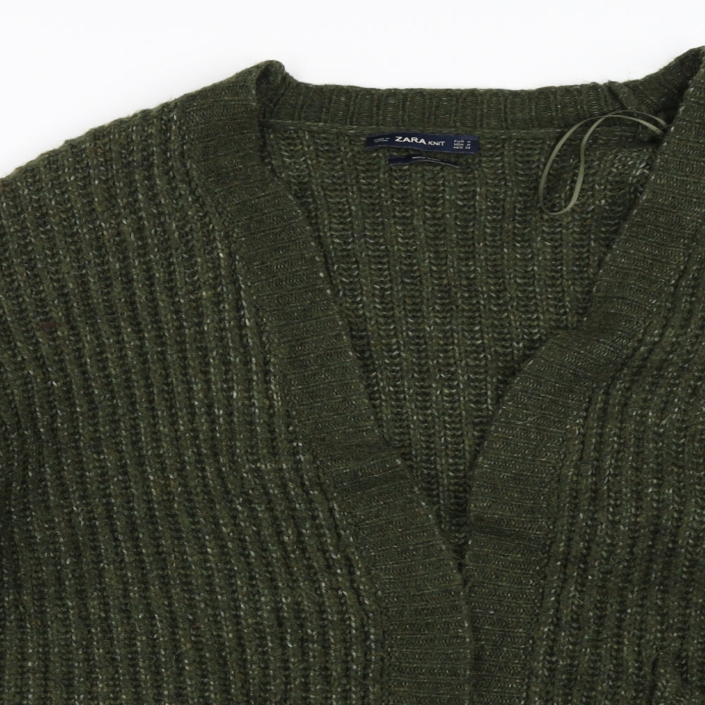 Zara Womens Green   Cardigan Jumper Size M
