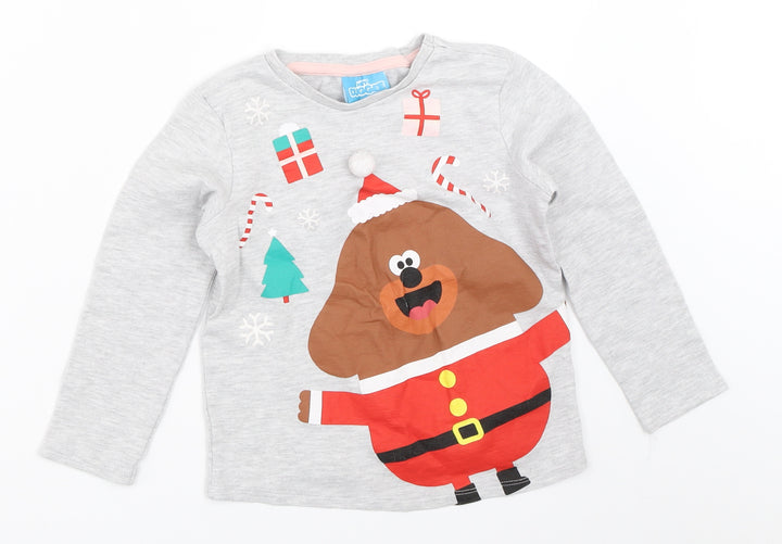 George Boys Grey Solid Pyjama Top Size 5-6 Years - Hey Duggee christmas