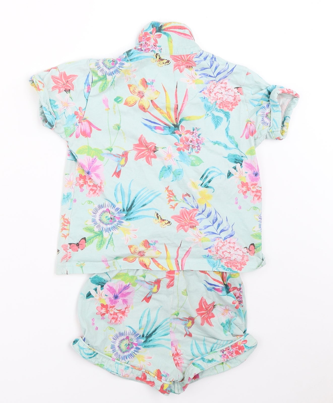 NEXT Girls Blue Floral  Top Pyjama Set Size 5 Years