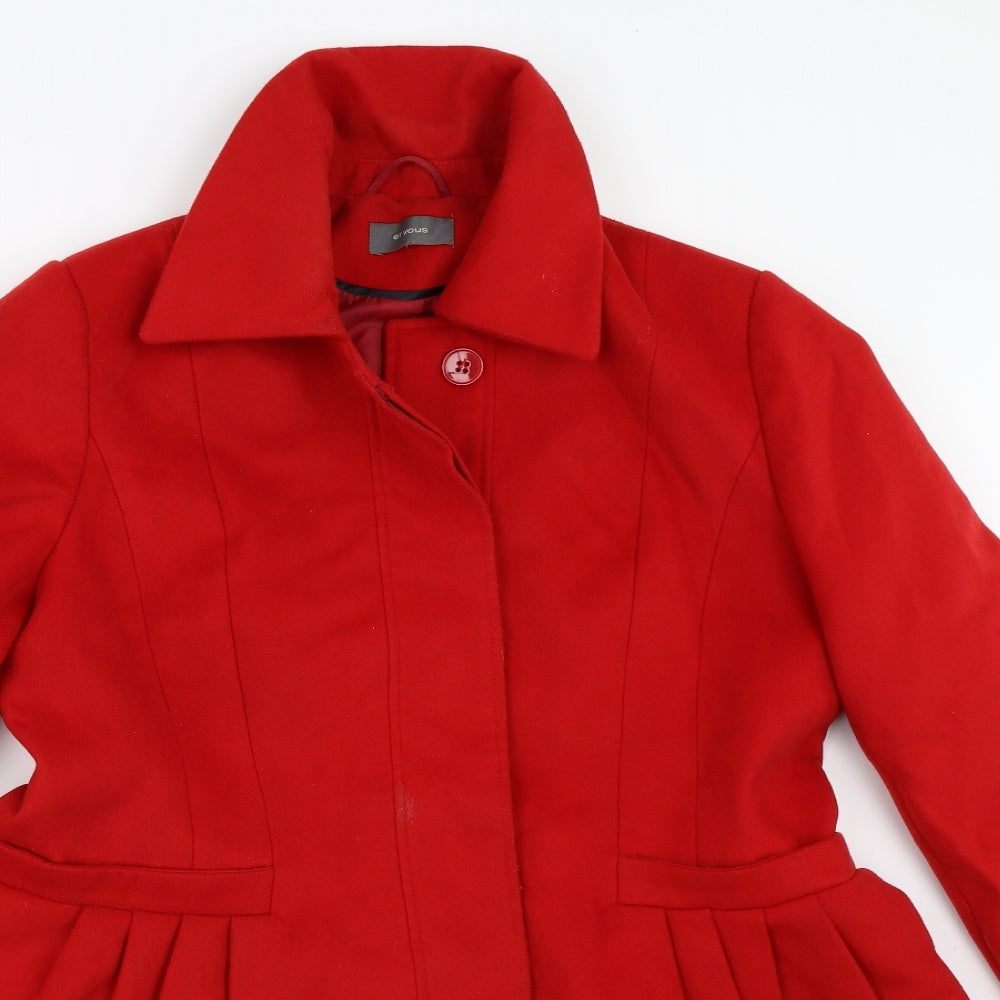 Et Vous Womens Red   Overcoat Coat Size 18