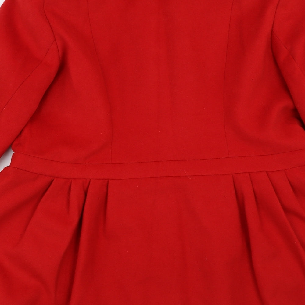 Et Vous Womens Red   Overcoat Coat Size 18