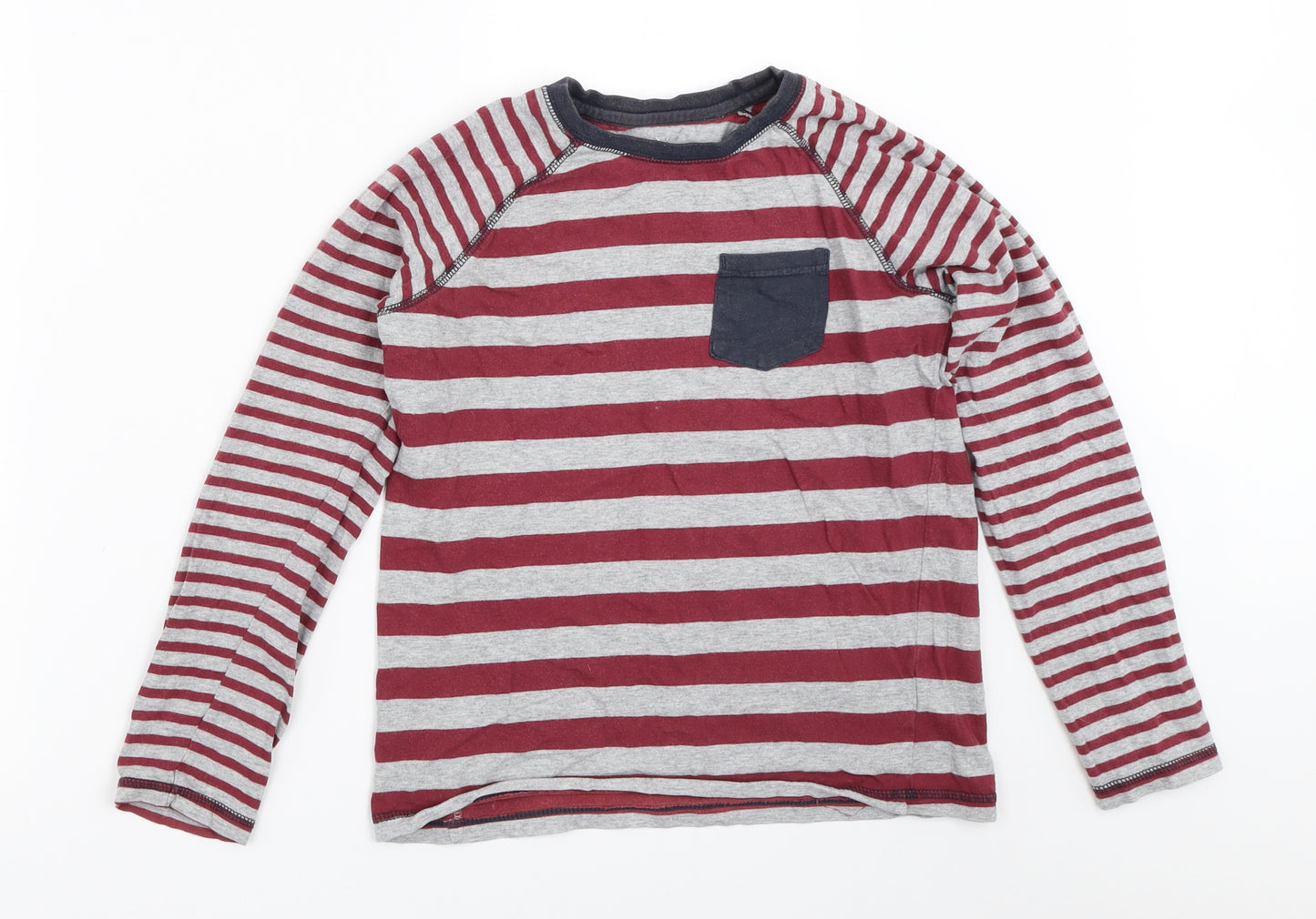 Nutmeg Boys Grey Striped  Basic T-Shirt Size 11-12 Years