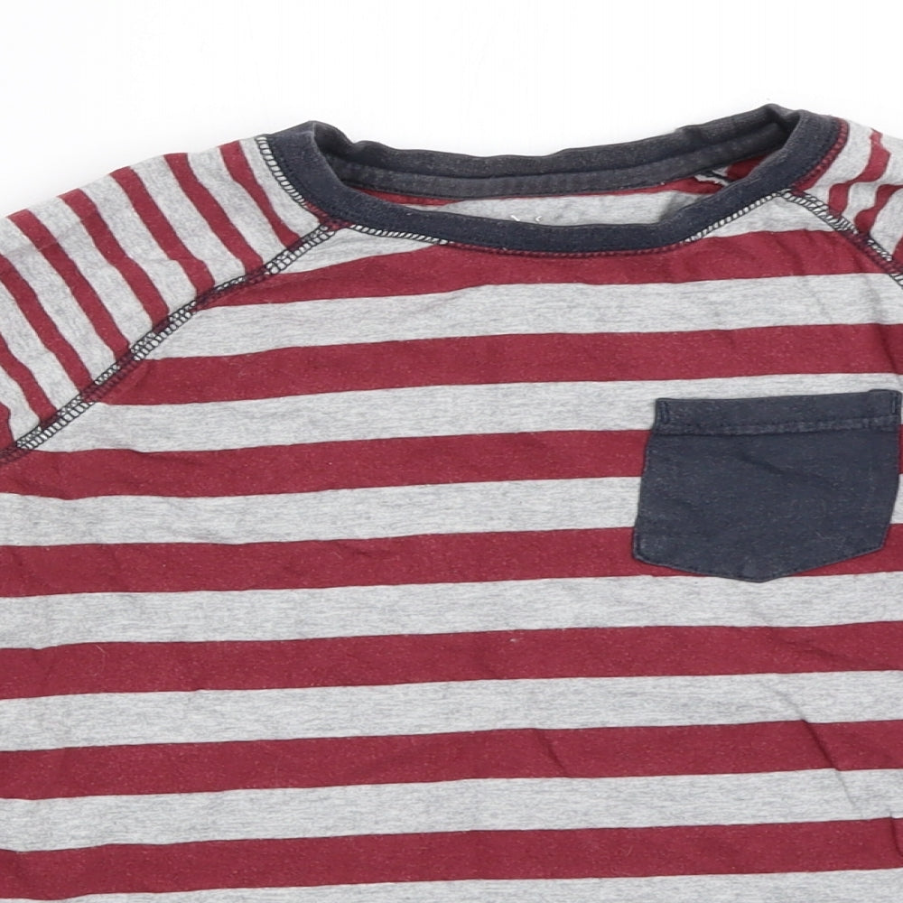Nutmeg Boys Grey Striped  Basic T-Shirt Size 11-12 Years