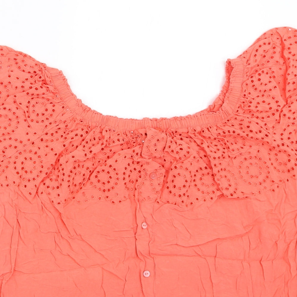 George Womens Orange   Basic T-Shirt Size 8