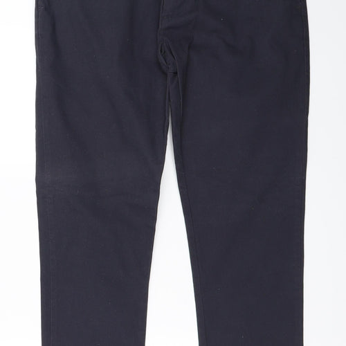 Marks and Spencer Mens Blue   Chino Trousers Size 34 in L29 in