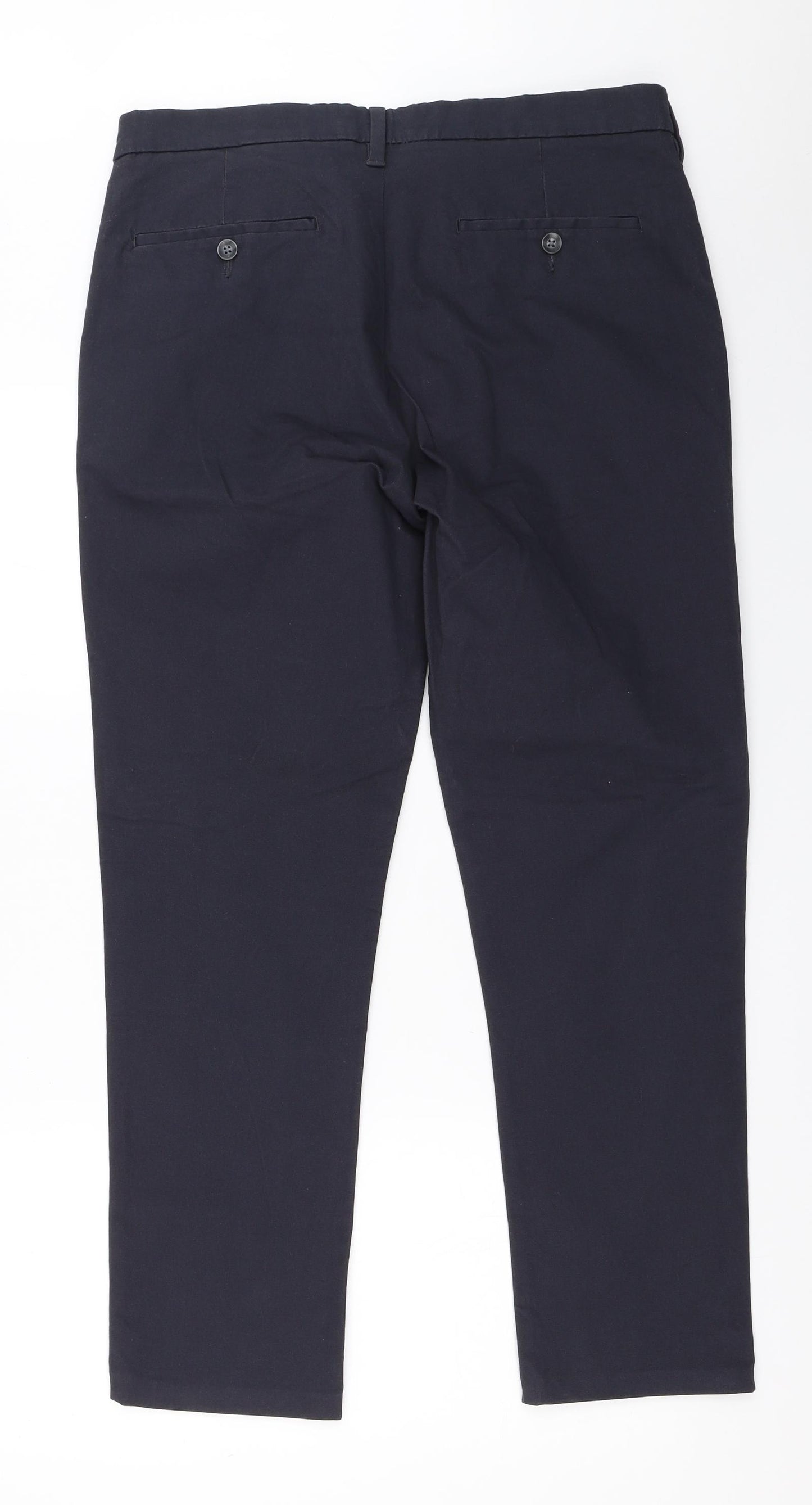 Marks and Spencer Mens Blue   Chino Trousers Size 34 in L29 in