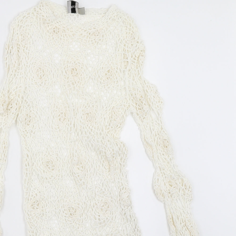 ASOS Womens Ivory   Mini  Size 8  - beach crochet dress