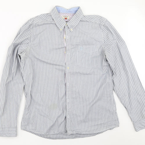 NEXT Mens Blue Striped   Button-Up Size L