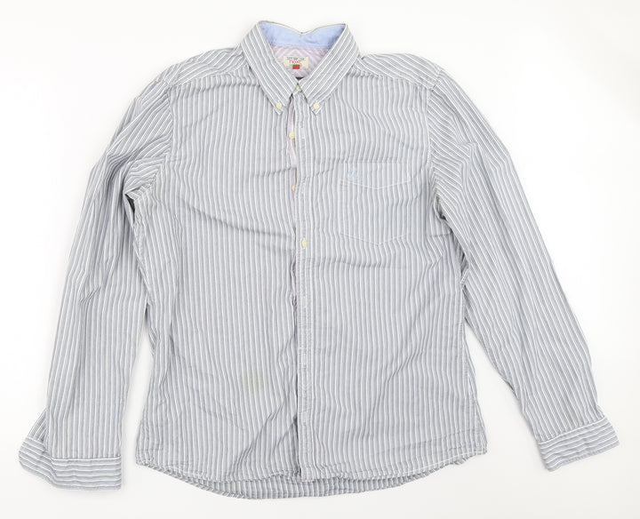 NEXT Mens Blue Striped   Button-Up Size L