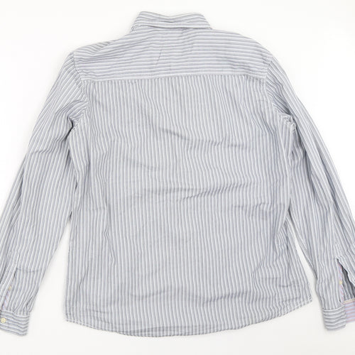 NEXT Mens Blue Striped   Button-Up Size L