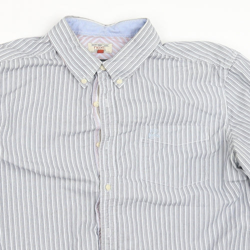 NEXT Mens Blue Striped   Button-Up Size L