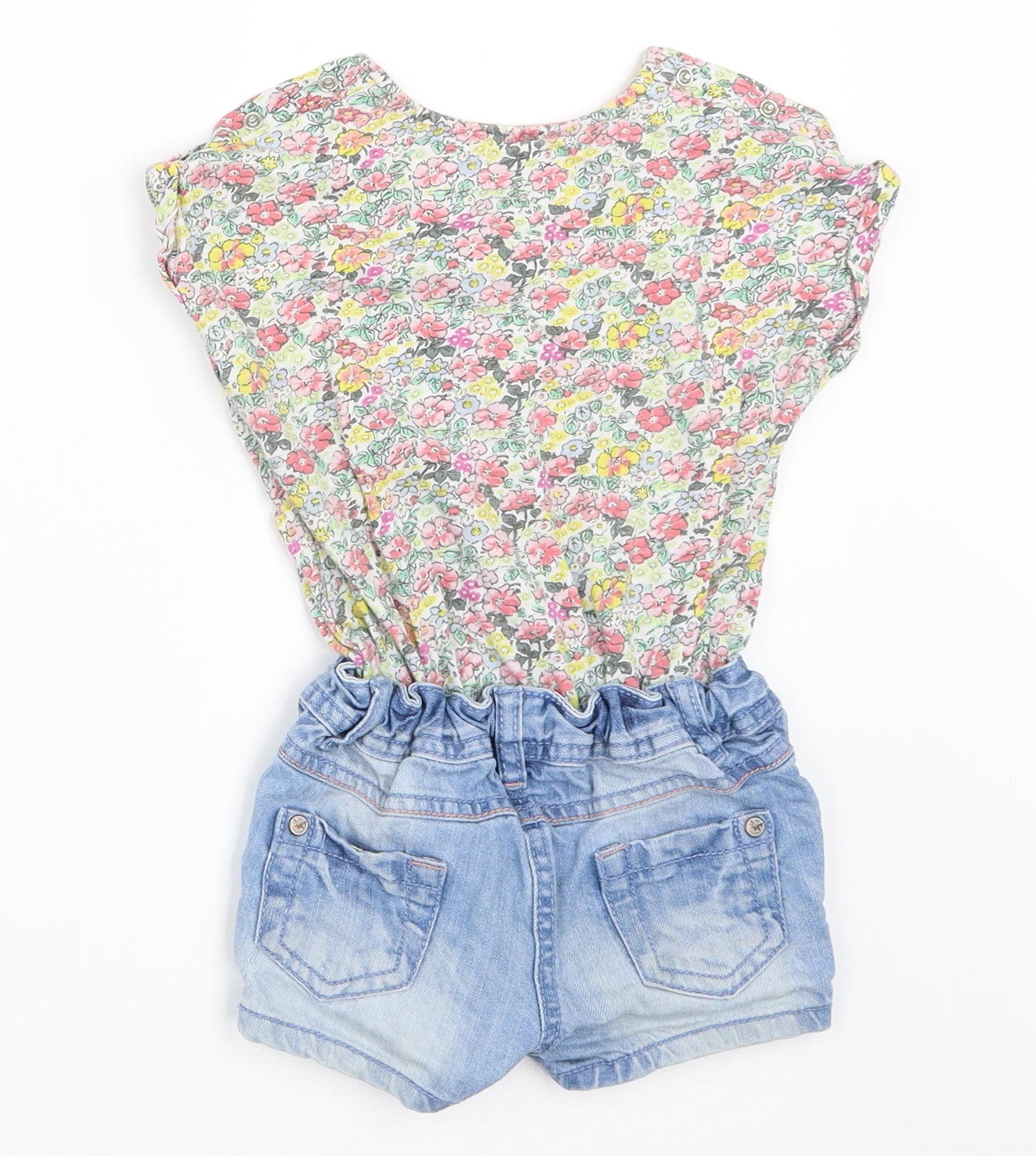 NEXT Girls Multicoloured Floral  Shorts One-Piece Size 12-18 Months