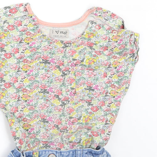 NEXT Girls Multicoloured Floral  Shorts One-Piece Size 12-18 Months