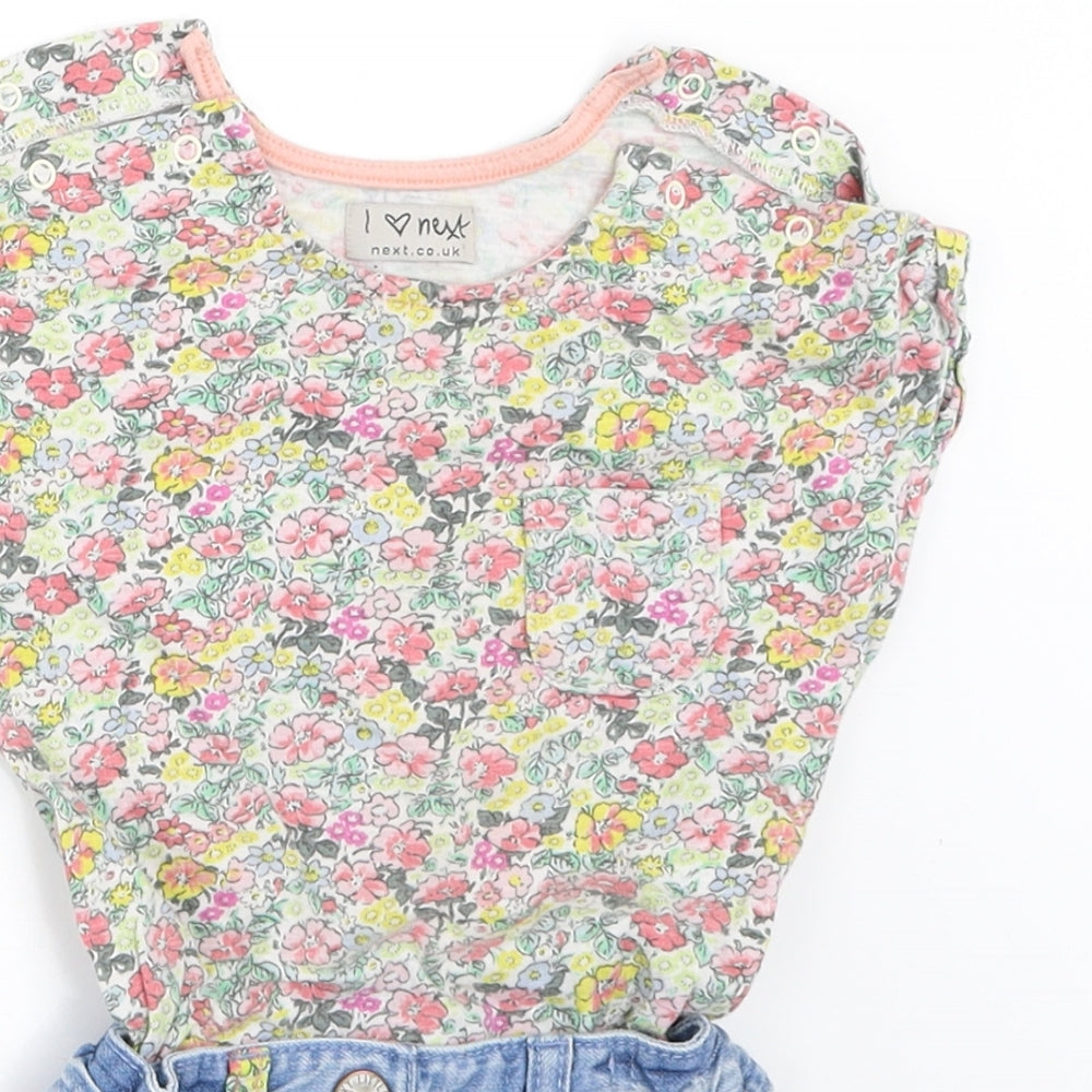 NEXT Girls Multicoloured Floral  Shorts One-Piece Size 12-18 Months