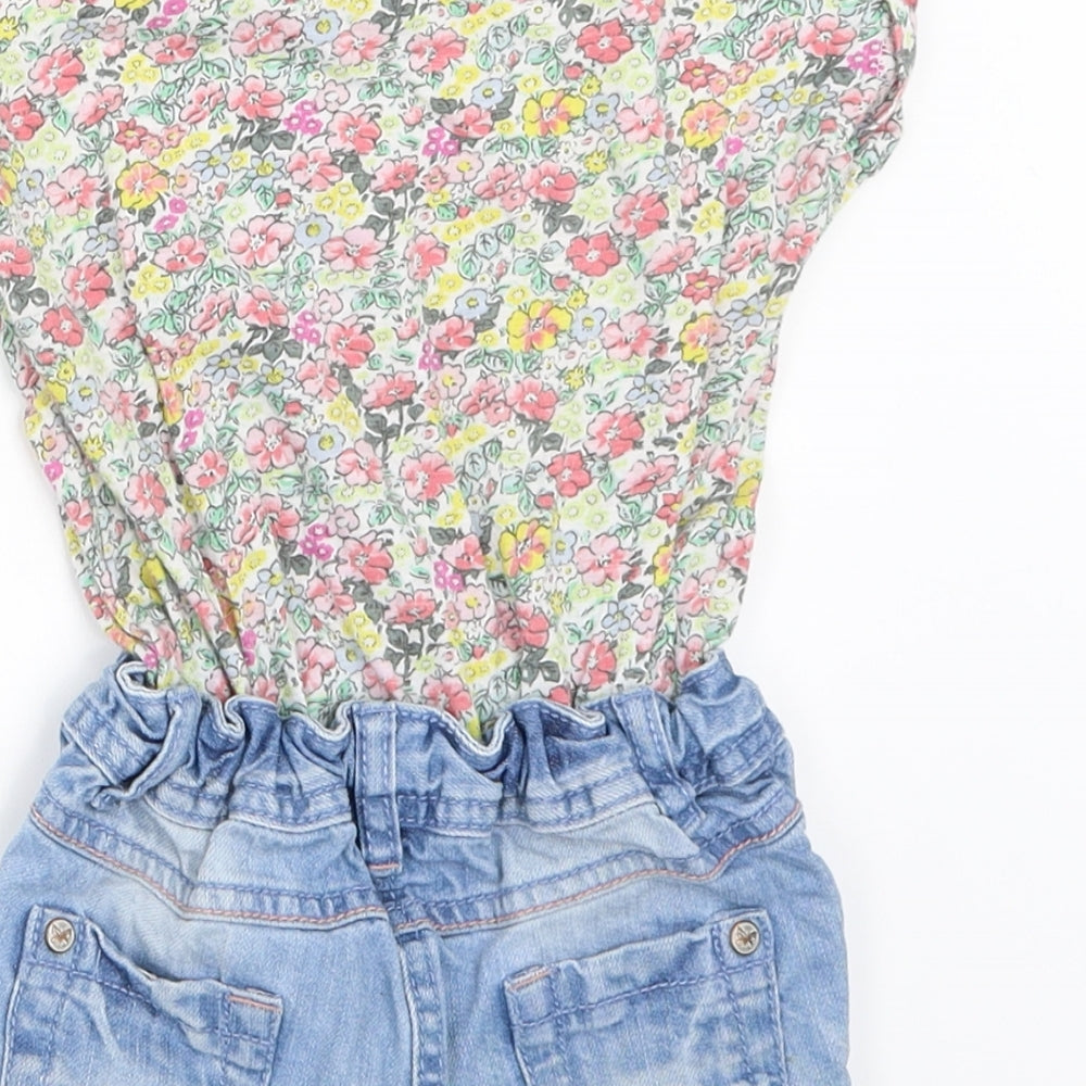 NEXT Girls Multicoloured Floral  Shorts One-Piece Size 12-18 Months