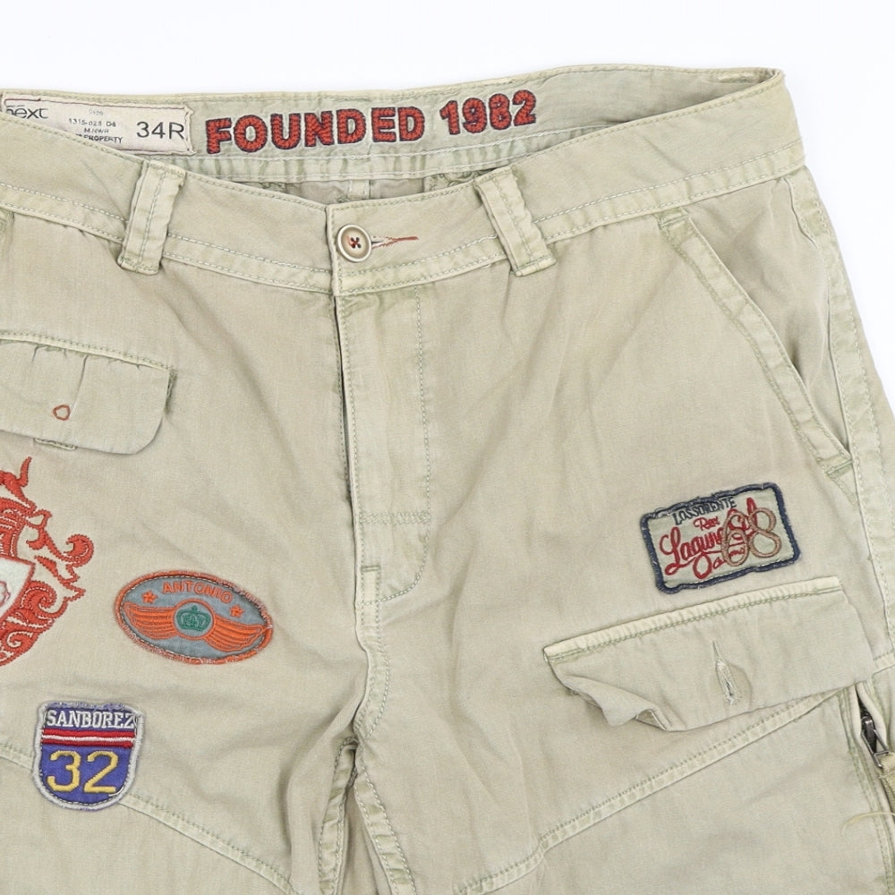 NEXT Mens Beige   Cargo Shorts Size 34 in