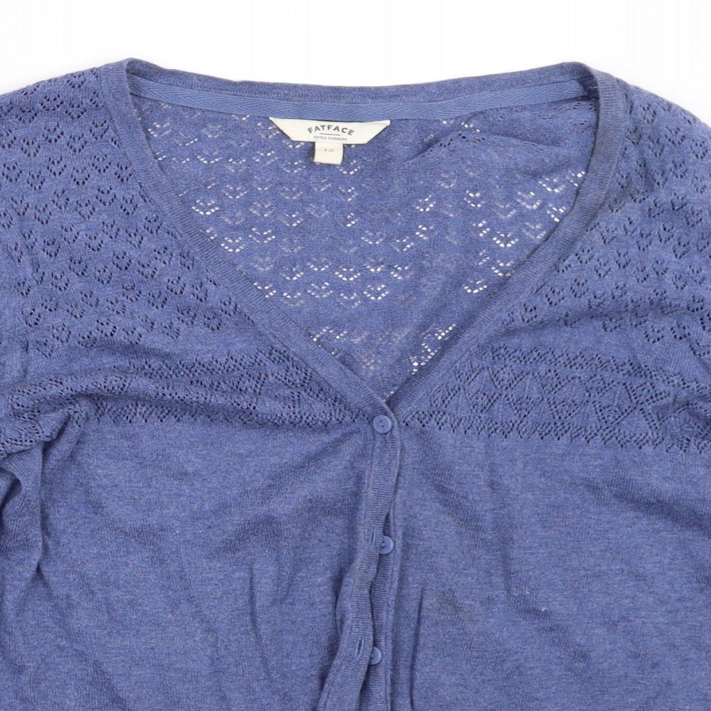 Fat Face Womens Blue   Cardigan Jumper Size 12