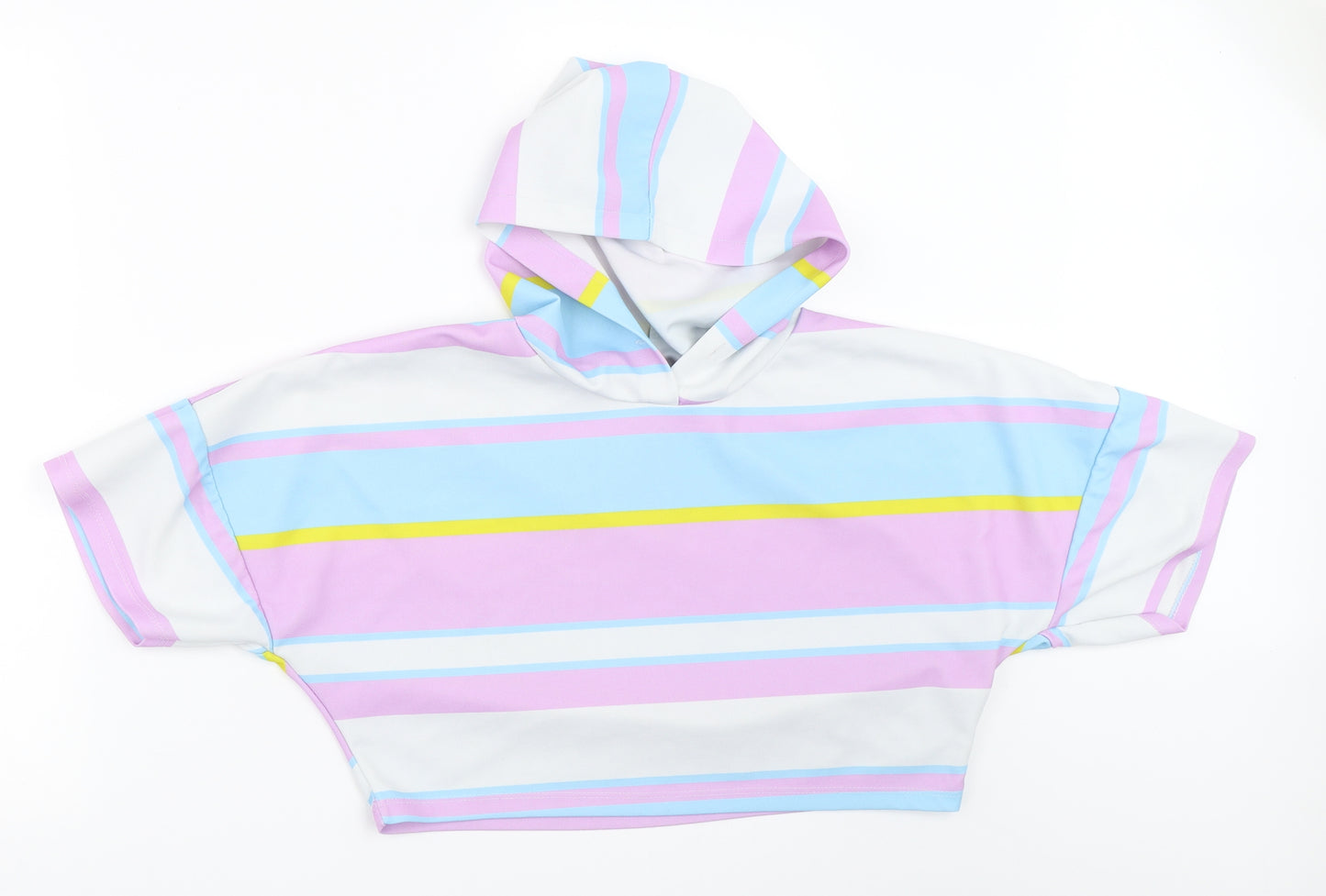 I SAW IT FIRST Womens Purple Striped  Basic T-Shirt Size M
