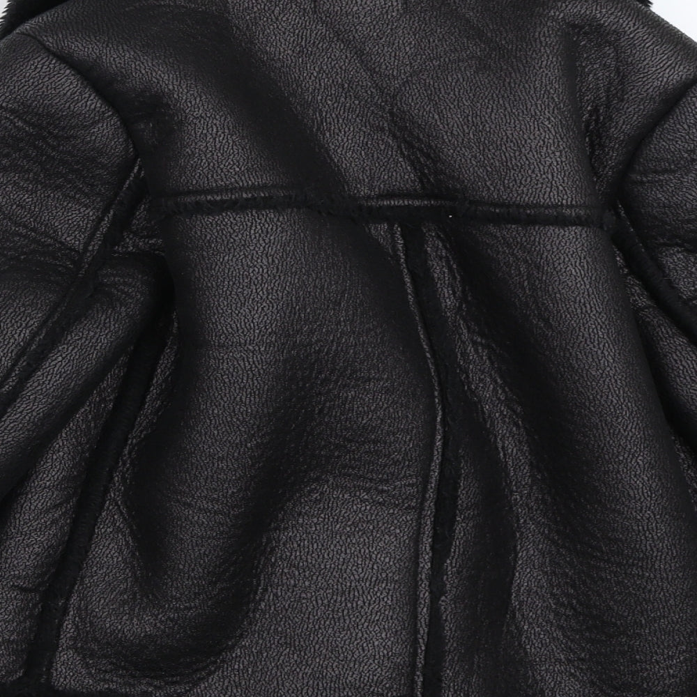 New Look Girls Black   Biker Coat Size 9 Years