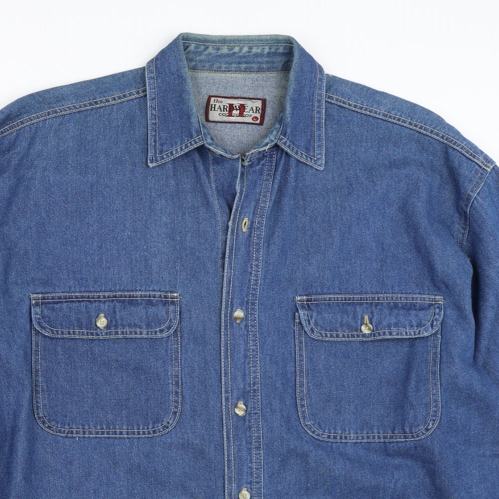 The Hardwear Collection Mens Blue  Denim  Button-Up Size L