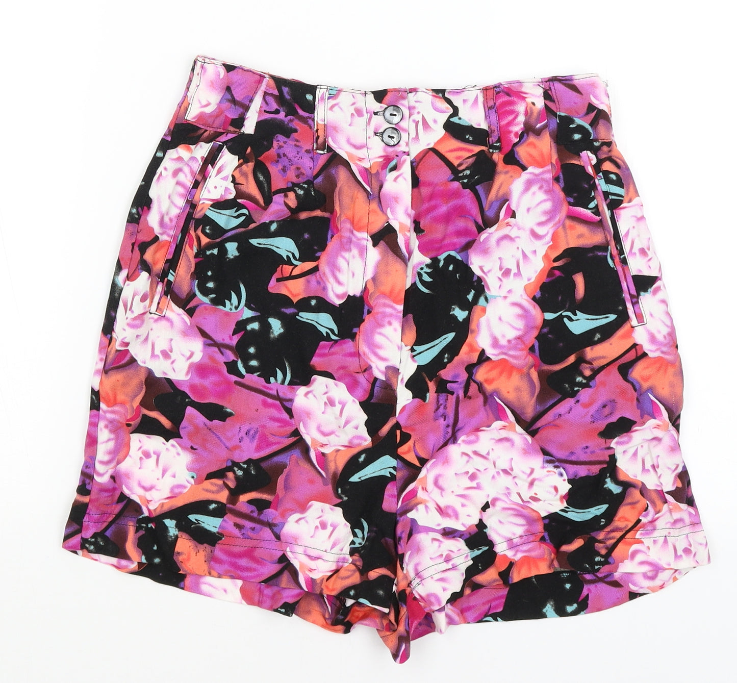Mink Pink Womens Black Floral  Mom Shorts Size S