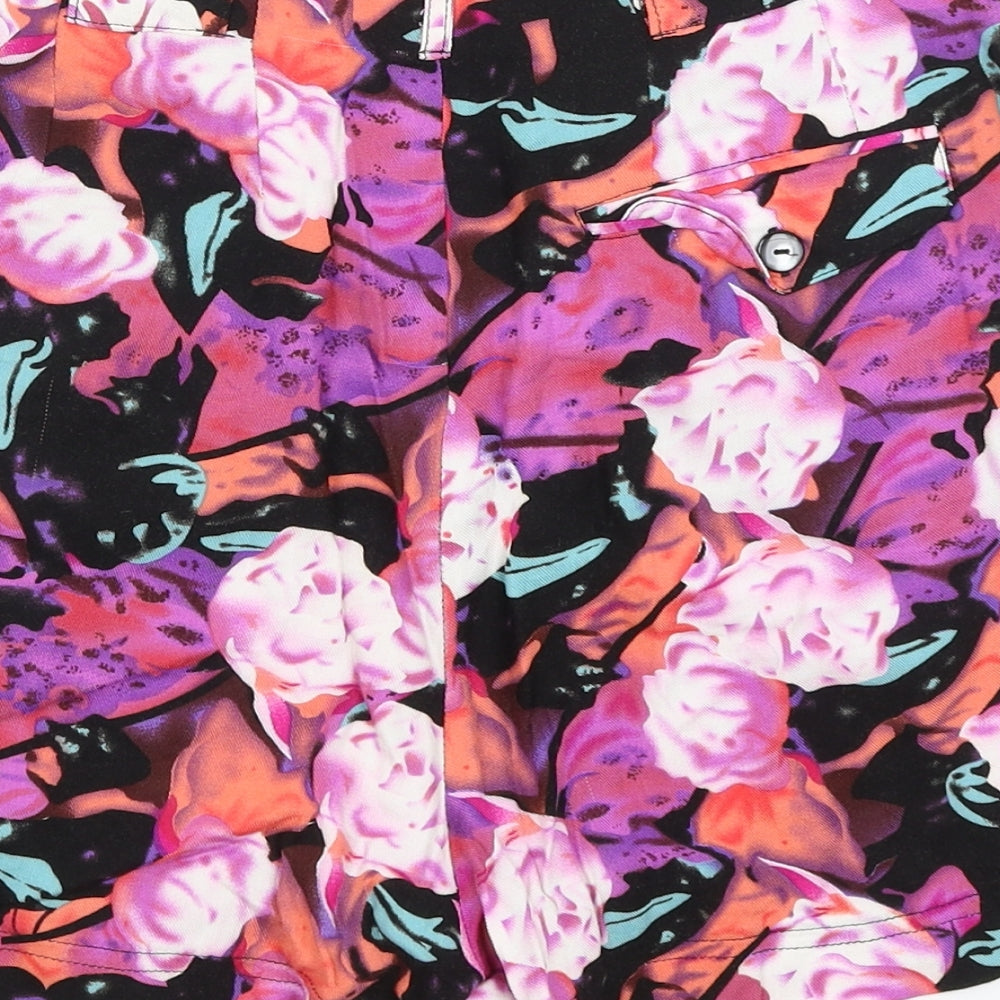 Mink Pink Womens Black Floral  Mom Shorts Size S