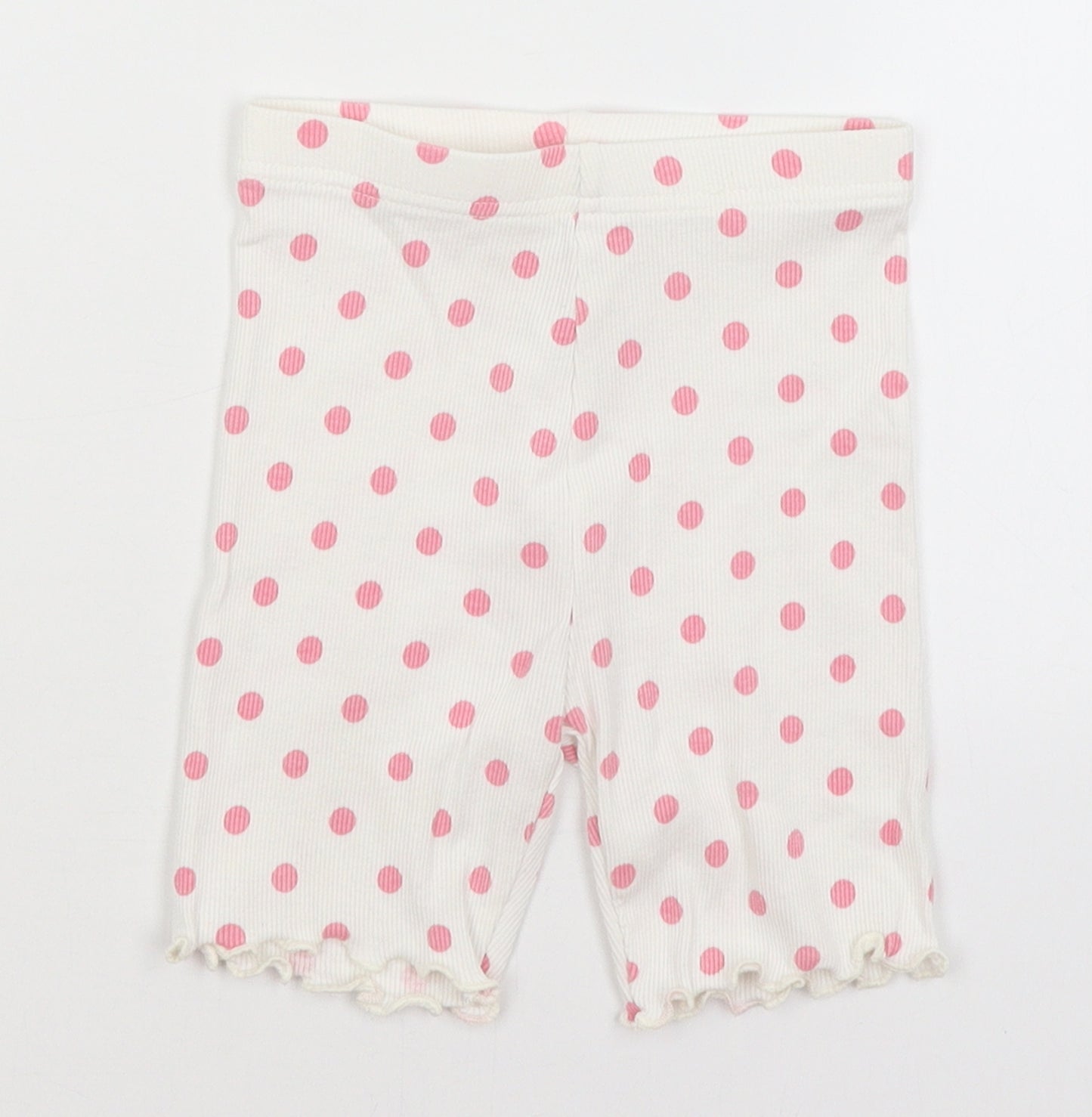 George Girls White Spotted  Compression Shorts Size 3-4 Years