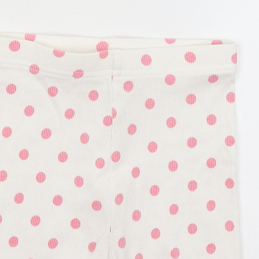 George Girls White Spotted  Compression Shorts Size 3-4 Years